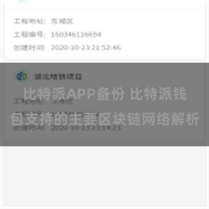 比特派APP备份 比特派钱包支持的主要区块链网络解析