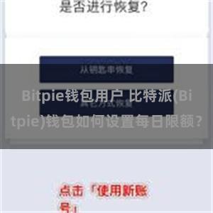 Bitpie钱包用户 比特派(Bitpie)钱包如何设置每日限额？