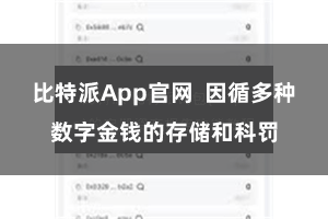 比特派App官网  因循多种数字金钱的存储和科罚